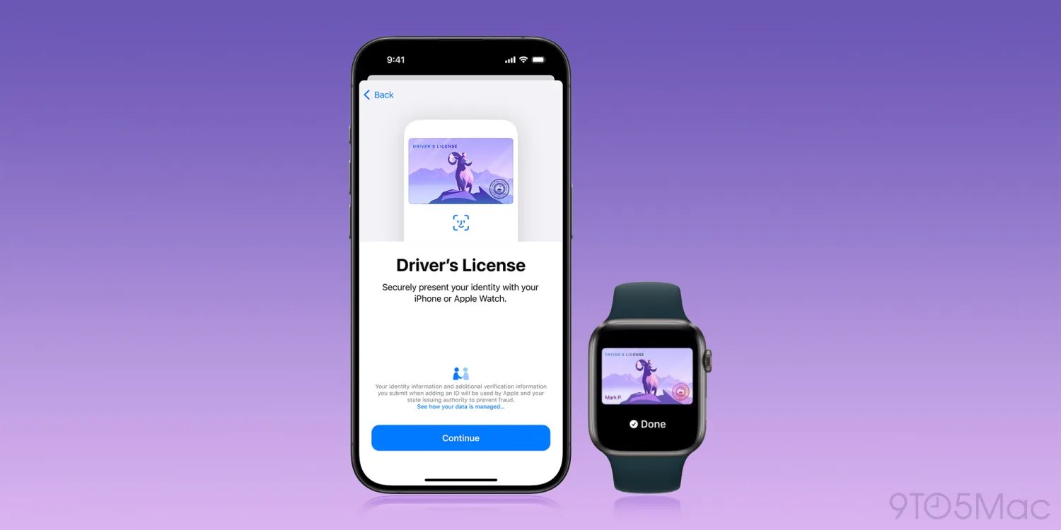 iPhone driving license looks set to roll out to a 15th US state | Graphic shows a driver's license on an iPhone and Apple Watch